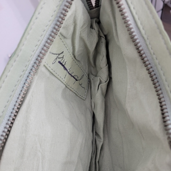 New Free People Collection Jagger Leather Crossbody Sling Bag | Soft Light Green - Picture 4 of 12